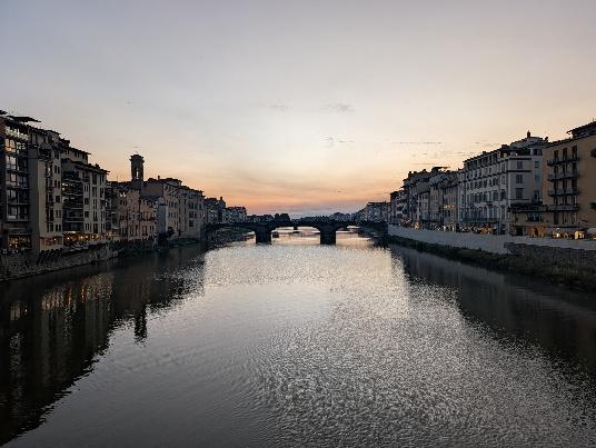The evening light from Ponte Vecchio