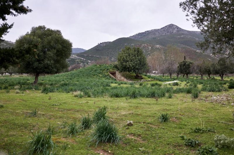 The tumulus of the Plataeans on the plain of Marathon