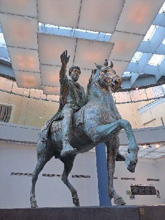 The bronze equestrian statue of Marcus Aurelius
