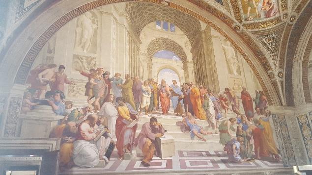 The School of Athens in the Raphael's Rooms at the Vatican